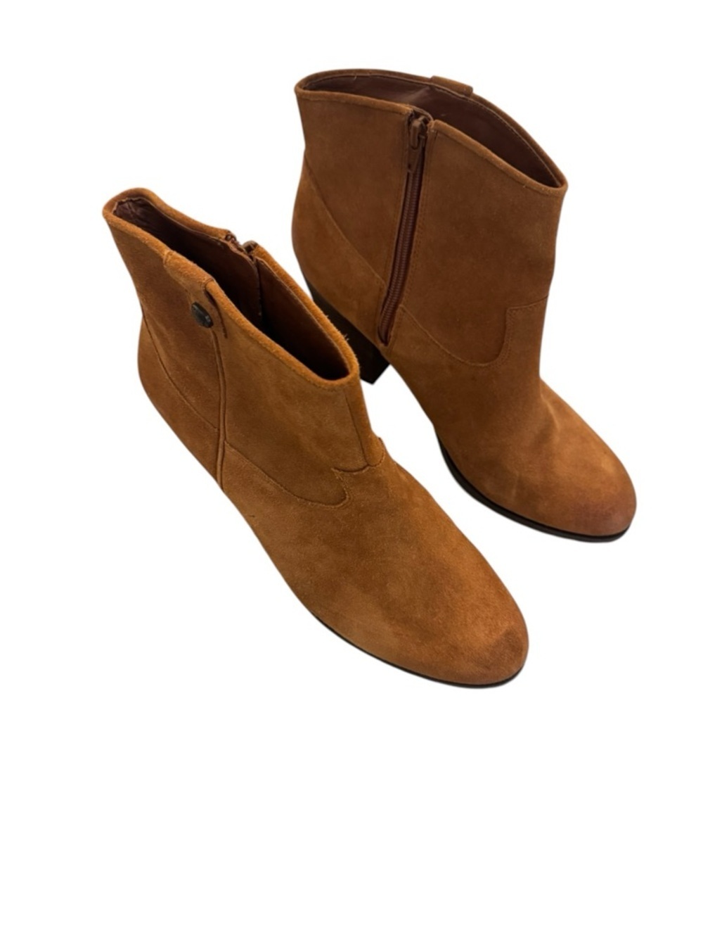 Vince Camuto Hammerton Women’s 12W Brown Suede Ankle Boots Side Zip Wide Width